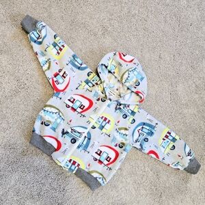 Polar Fleece Hooded Play Jacket Campers Handmade Boys Sz 3